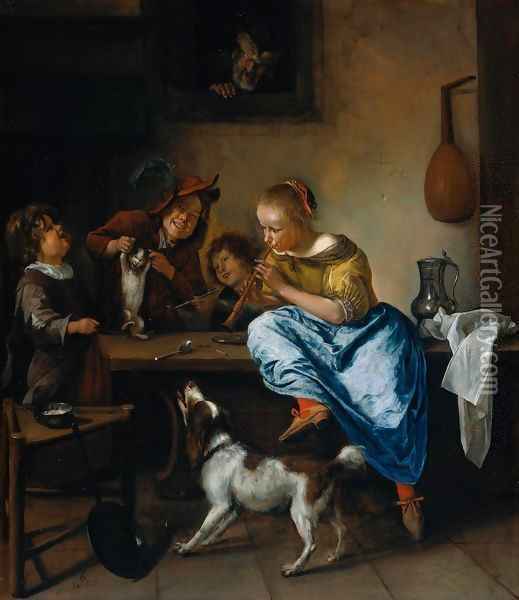 The Dancing Lesson Oil Painting - Jan Steen