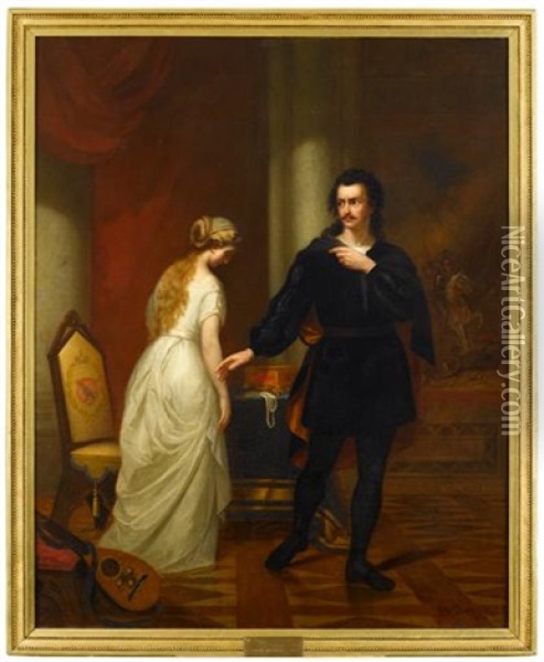 Hamlet And Ophelia Oil Painting - George W. Pettit