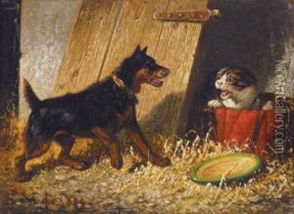 Une Surprise Oil Painting - Vincent de Vos