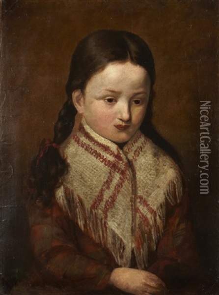 Portrait D'une Jeune Polonaise Oil Painting - Franciszek Tepa