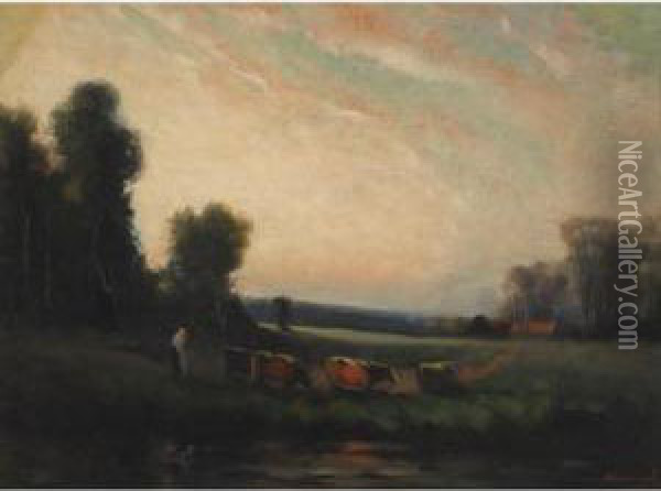 On The Tantramar Oil Painting - John A. Hammond
