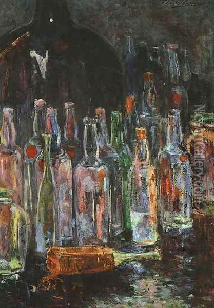 Still Life with Bottles 1892 Oil Painting - Floris Verster