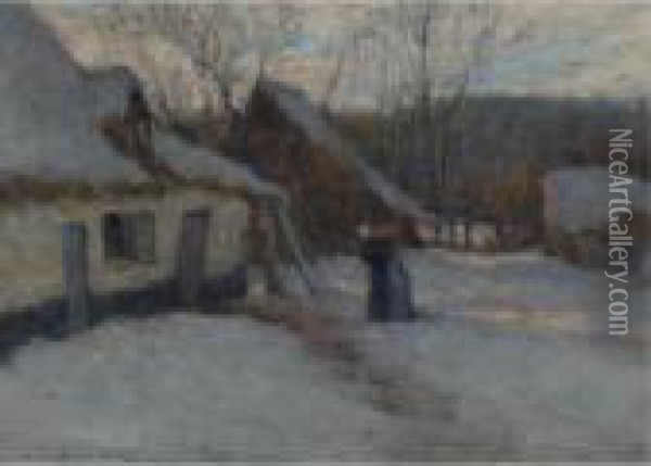 Paysage De Neige, Etaples Oil Painting - Henri Eugene Augustin Le Sidaner