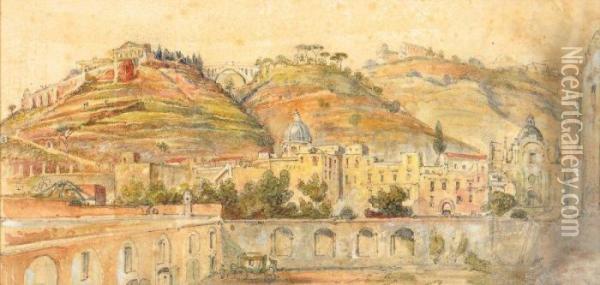 Vue De Naples, Les Collines Oil Painting - Giacinto Gigante