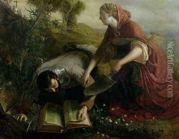Hiding the Bible, 1861 Oil Painting - Joseph Arthur Palliser Severn