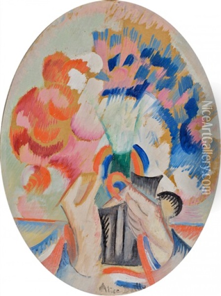 Bouquet Tricolore Oil Painting - Alice Bailly
