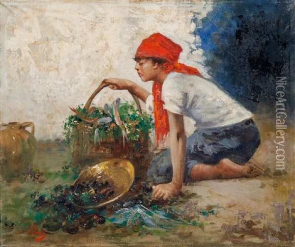 Kleiner Gemusehandler Oil Painting - Vincenzo Irolli