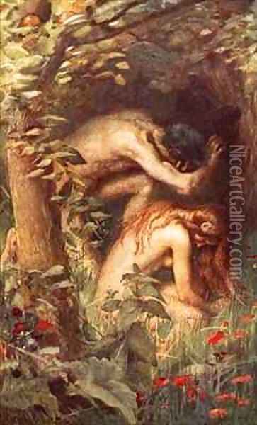 Adam and Eve Oil Painting - Harold Copping