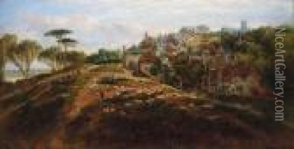 The Village Of Potlemouth Oil Painting - William Pitt