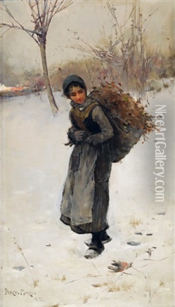 The Wood Gatherer Oil Painting - Edward Percy Moran