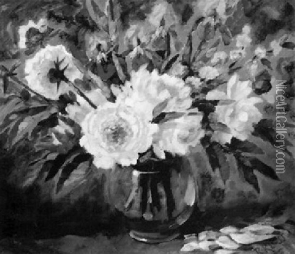 Pfingstrosen Und Schwertlilien Oil Painting - Robert B. Kloss