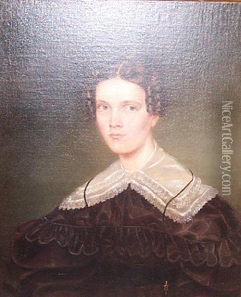 Portrait Of Gertrude Albright Oil Painting - Evelyn Rumsey Cary