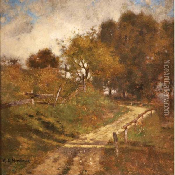 A Country Lane In Vermont Oil Painting - Alfred Cornelius Howland