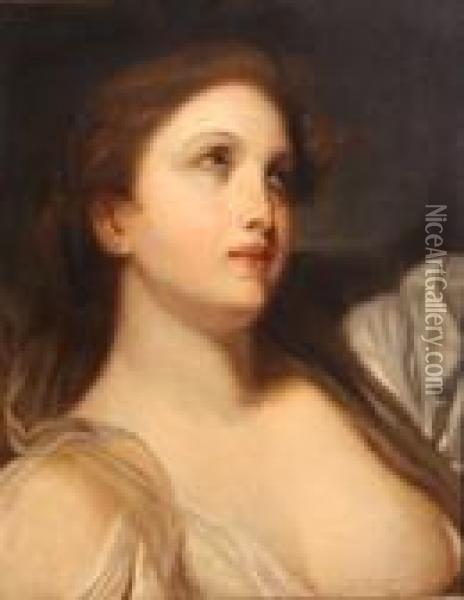 A Bacchante Oil Painting - George Romney