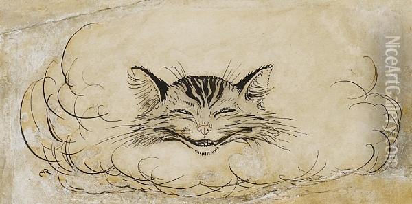 The Cheshire Cat Oil Painting - Arthur Rackham