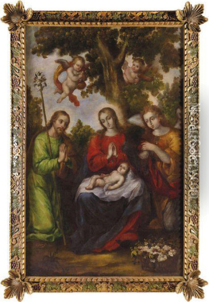 Adoracion Del Nino Jesus Oil Painting - Jose Manuel Carnero