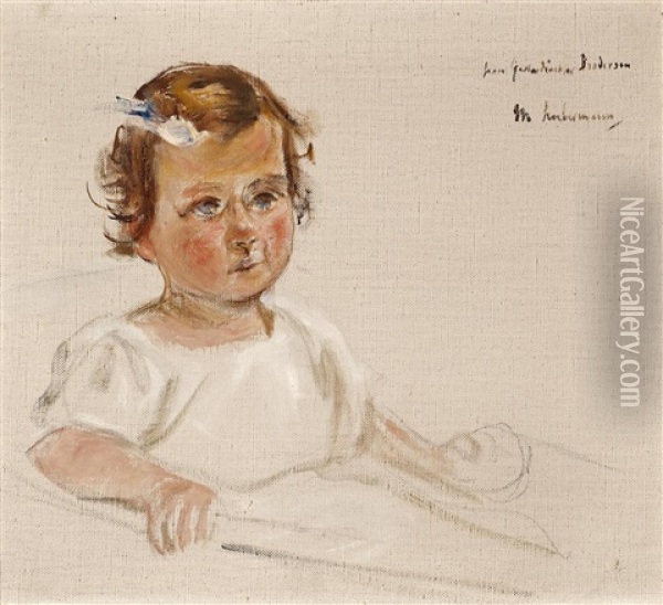 Brustbild Eines Kleinen Madchens Im Kinderwagen Sitzend Oil Painting - Max Liebermann