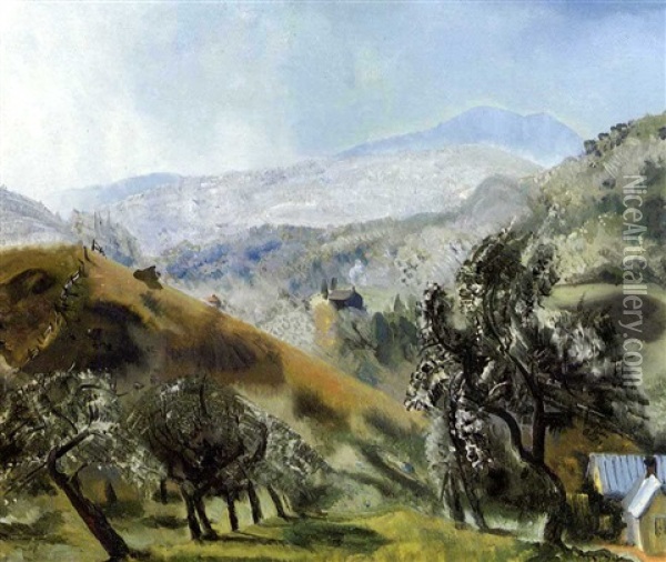 Mountain Orchard Oil Painting - George Bellows