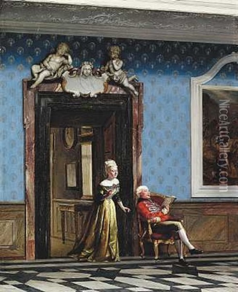 Parti Af Kuppelsalen Pa Fredensborg Slot Oil Painting - Carl Christian Andersen