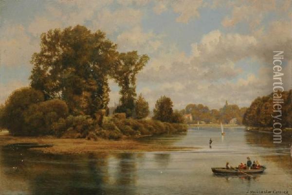 Isleworth Eyot Oil Painting - John Mulcaster Carrick