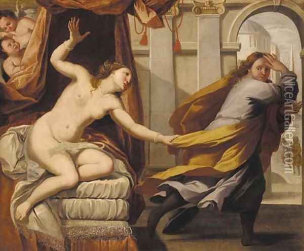 Joseph and Potiphar's wife Oil Painting - Simon Vouet