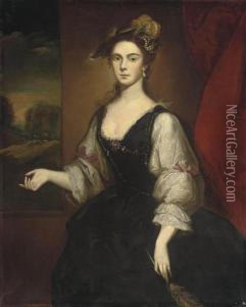Portrait Of A Lady Oil Painting - John Vanderbank