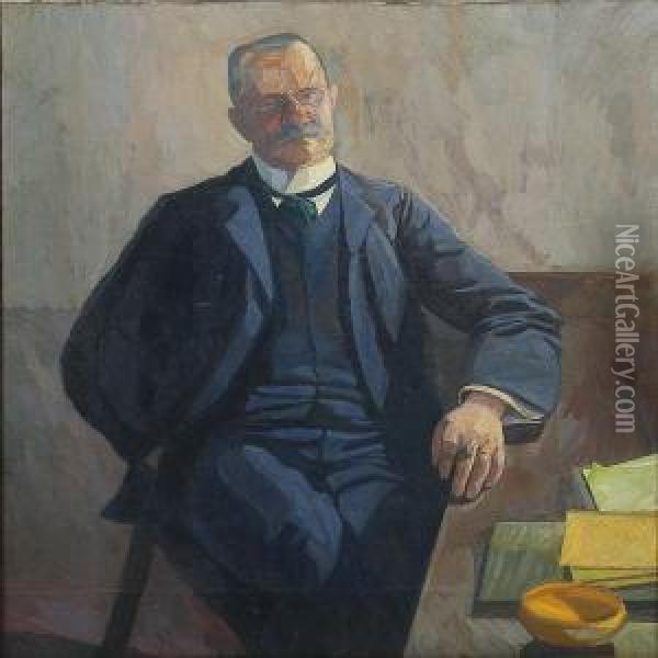 Portrait Of The Prfessor Drmed.carl Lorentzen Oil Painting - Edvard Weie