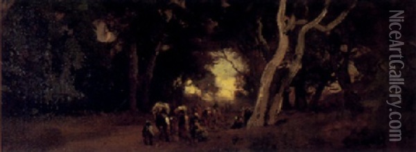 In The Grove Oil Painting - William Keith