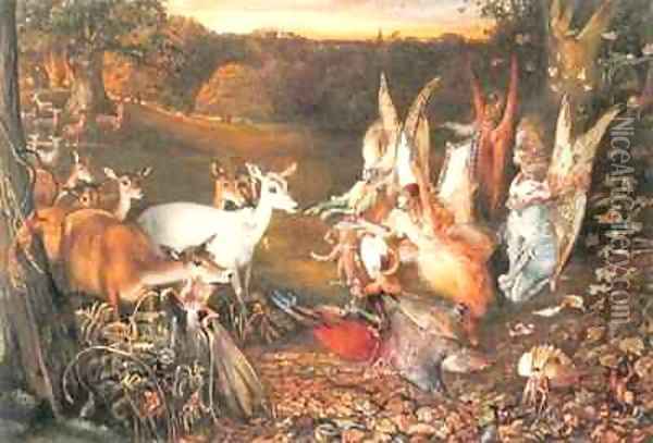 Fairies and Deer Oil Painting - John Anster Fitzgerald