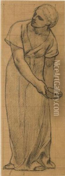 Femme Tenant Une Ecuelle Oil Painting - Pierre-Cecile Puvis De Chavannes