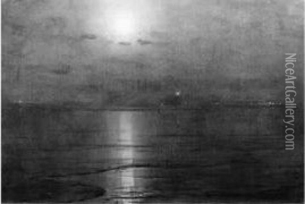 Clair De Lune Sur La Mer Oil Painting - Alexander Thomas Harrison