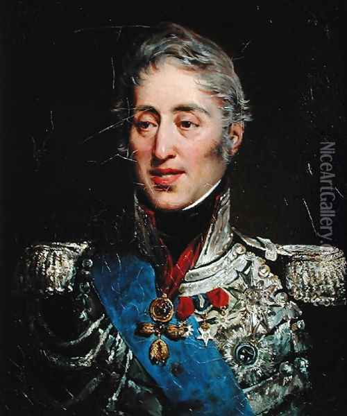 Portrait of Charles X (1757-1836) c.1824-30 Oil Painting - Leon Cogniet