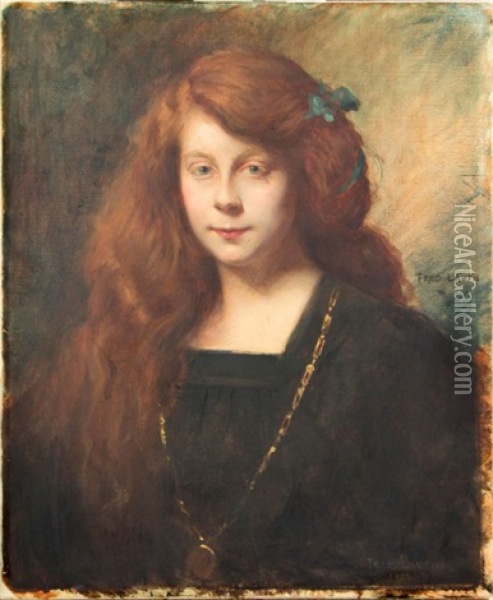 Portrait Presume De Lucie Lauth Oil Painting - Charles-Frederic Lauth