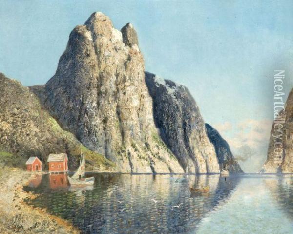 Vue D'un Fjord Oil Painting - Adelsteen Normann