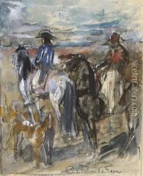 Napoleon Bonaparte Zu
 Pferd Oil Painting - Otto Von Faber Du Faur