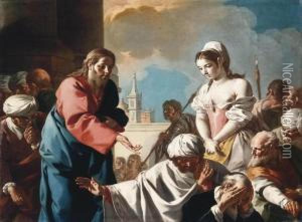Cristo E L'adultera Oil Painting - Francesco Narici