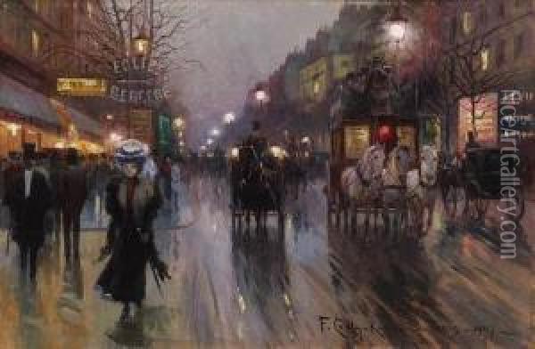 Rue De Paris Oil Painting - Frederick, Fred French