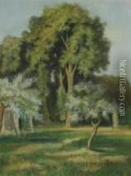 Des Arbres Dans Un Jardin; Et Les Chenes A Saintvalery-sur-somme Oil Painting - Pierre Ernest Prins