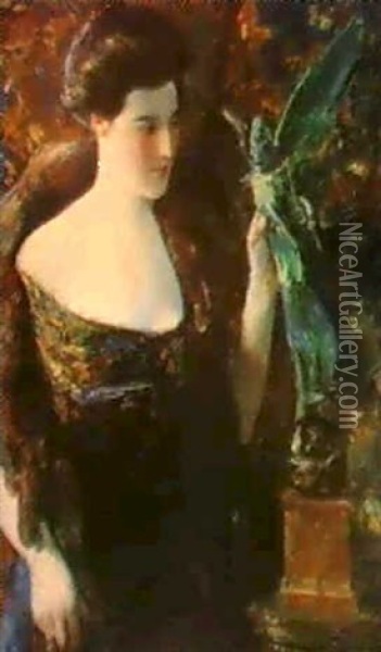 Portrait Of Mrs. Corbett Oil Painting - Childe Hassam