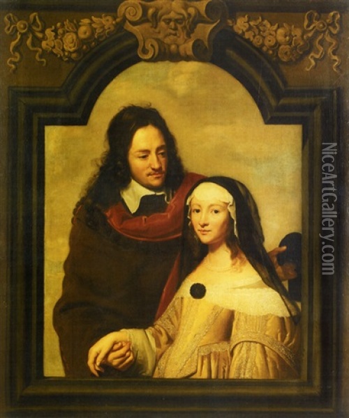 Portrait De Jean Baptiste Huyghe Et De Anne Petronille Losschaert Oil Painting - Jacob Oost the Elder
