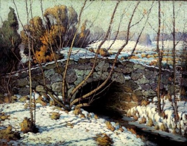 Bridge Over The Stream Oil Painting - Charles Basing