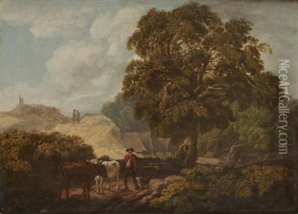 Scene Pastorale Oil Painting - John Linnell