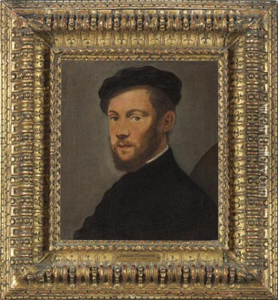 Portrait Of A Bearded Man, Bust-length Oil Painting - Jacopo Robusti, II Tintoretto