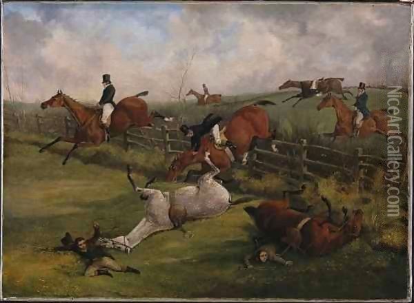 The Grand Leicestershire Steeplechase Oil Painting - Henry Thomas Alken
