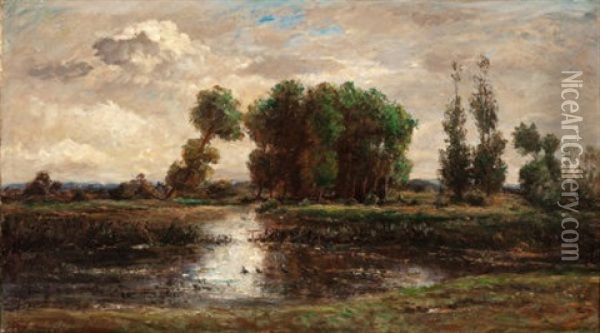 Bords De L'oise Oil Painting - Karl Pierre Daubigny
