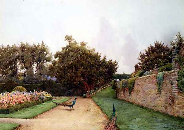 Below The Terrace, Penshurst, Kent Oil Painting - Ernest Arthur Rowe