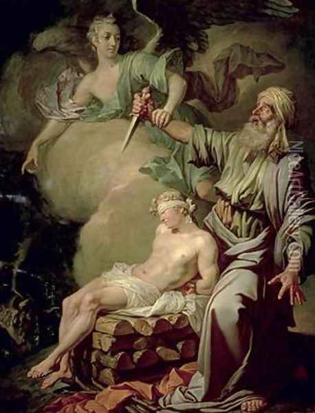 The Sacrifice of Isaac 1765 Oil Painting - Anton Losenko