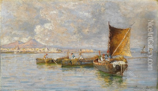 Neapel Und Capri Oil Painting - Giuseppe Carelli