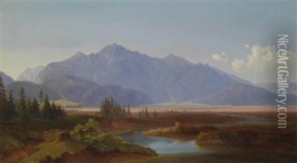 Alpine Foreland - Schlehdorf/murnauer Moos Oil Painting - Michael Lueger