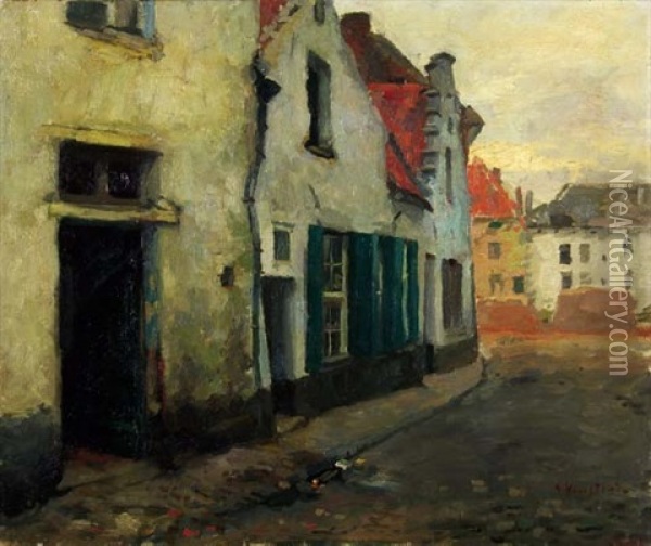 Vieilles Maisons A Malines Oil Painting - Gaston Haustrate